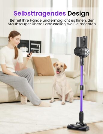 Бездротовий акумуляторний пилосос Vexilar V8PRO 6-в-1: для твердих поверхонь, килимів та шерсті тварин. 35KPa, 45 хв роботи.