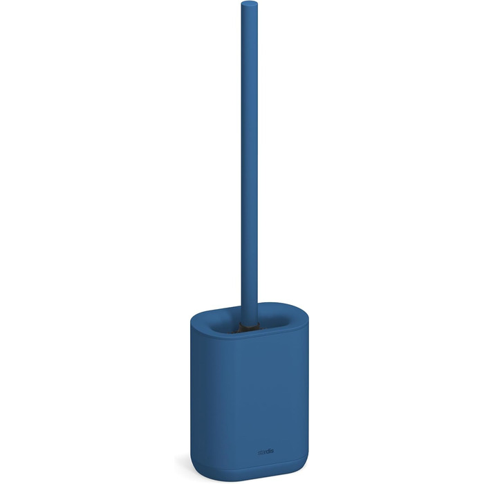 Набір для туалету з щіткою для унітазу Silikon, компактний, антибактеріальний, матовий, білий (Prussian Blue)