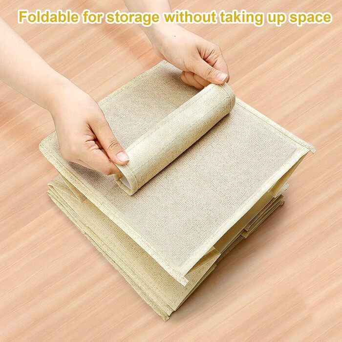 Органайзер для шафи AiQInu з 3 відділеннями, бамбуковий, бежевий (Medium)