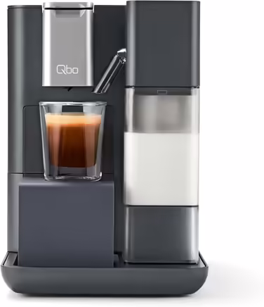 Капсульна кавомашина Tchibo Qbo MILK MASTER Premium для капучино, еспресо, крема, латте, з автоматичним спінюванням молока, знімний резервуар 300 мл, авто вимкнення, Gentle Grey