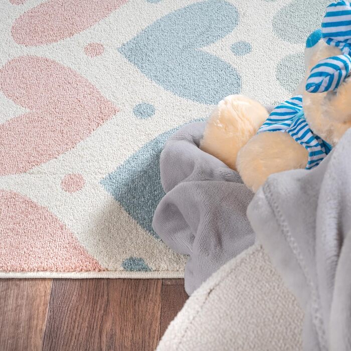 Дитячий килим Beat Kids сучасної м'якої структури, з точками, кремовий (200x280 см) - легко доглядати, стійкий колір