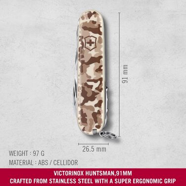 Швейцарський ніж Victorinox Huntsman з 15 функціями, мультитул, армійський ніж (Desert Camouflage)