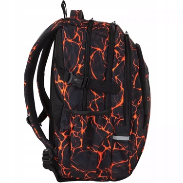 Багатовідсінковий шкільний рюкзак CoolPack, чорний, червоний, помаранчевий, 29 л