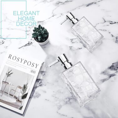 Набір диспенсерів для мила та рідин 2 шт, 320 мл, акрил, для кухні та ванної кімнати, безбарвні