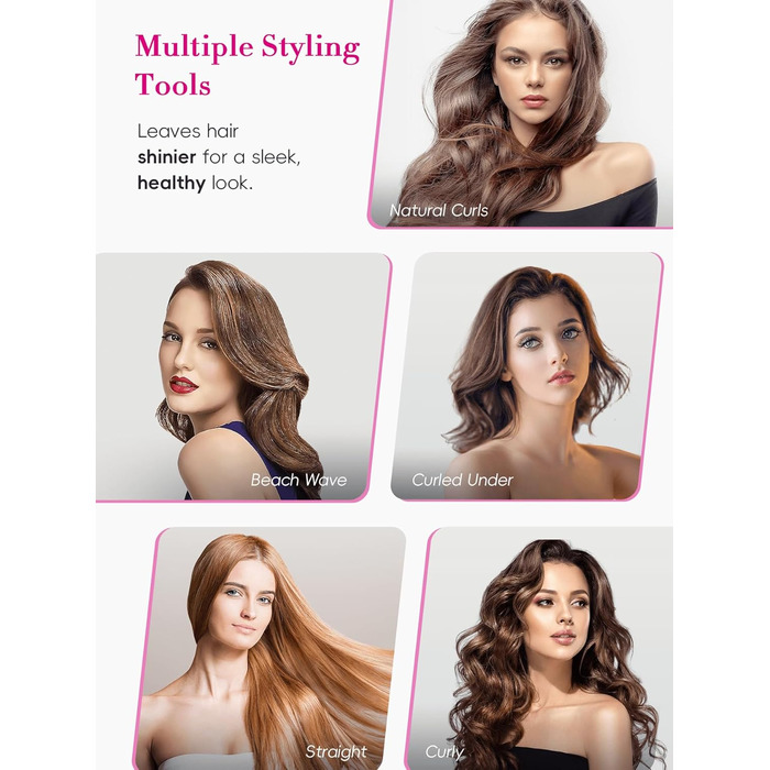 LANDOT Випрямляч для волосся з широкою керамічною поверхнею – професійний випрямляч з 12 температурними режимами (120–230°C), рівномірним розподілом тепла для блискучого волосся, швидким нагрівом, рожеве золото 45 мм (чорний 25 мм)