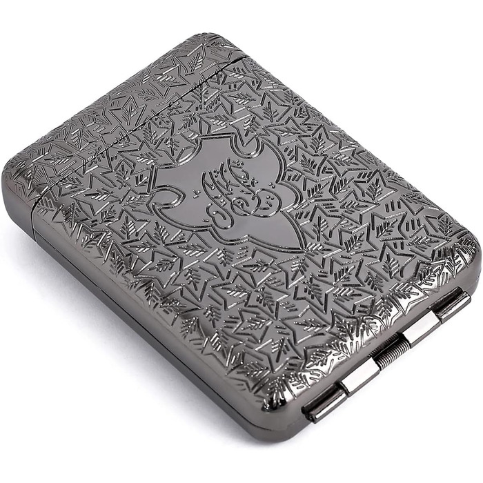 Металеве тютюнотримач преміум-якості з гравіюванням, унісекс, чорний (16 сигарет)