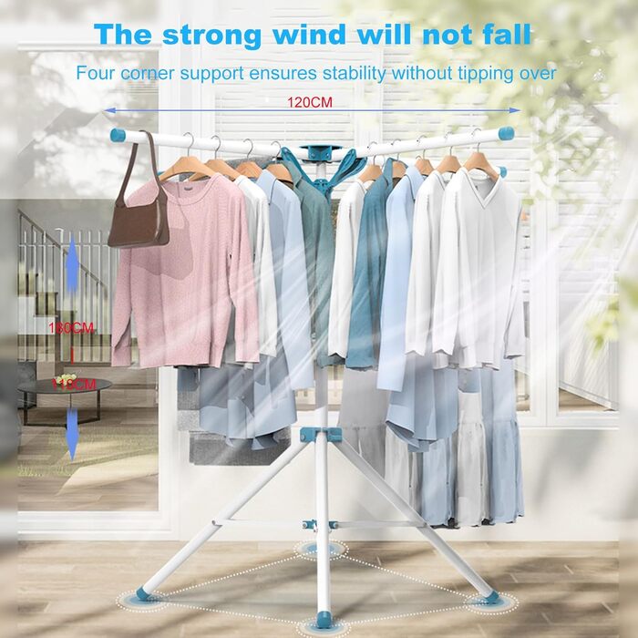 Стійка для сушіння білизни Standtrockner - розкладний сушильний стійка для одягу на балкон, в кімнату, на вулицю, біла
