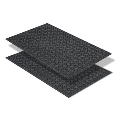 Набір килимків прикладників Astra для вулиці та вхідної зони, протиковзні та стійкі до погоди, 45x75 см, антрацит (2 шт.)