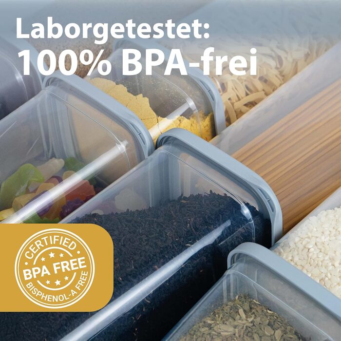 Набір контейнерів для зберігання продуктів [12 шт] Антрацит - Складні, економія місця для кухні, герметичні склянки для борошна, контейнери для їжі, Vorratsbehälter, коробочки для зберігання (Білий / Світло-сірий 6x 1000мл)