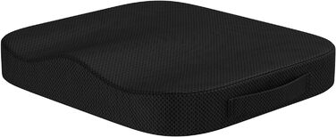 bonmedico Seat Cushion - Orthopedic - Ergonomic Memory Foam Cushion for Office Chair, Car, Wheelchair Cushion or Booster Seat for Adults - Wellness Black