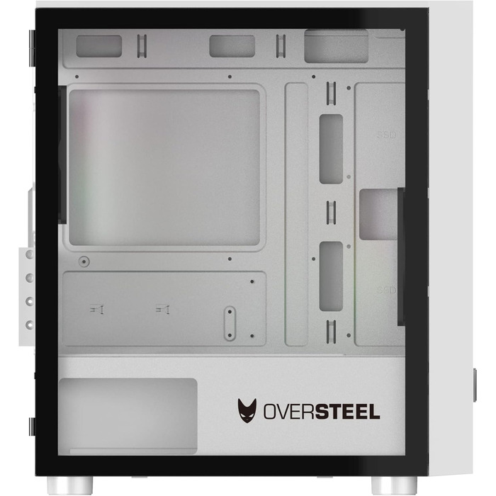 Корпус для ПК Oversteel AERIS білий з вентилятором A-RGB 120mm, сумісний з ATX, Micro ATX, ITX, USB 3.0, з сітчастою передньою панеллю та фільтрами пилу, з загартованим склом