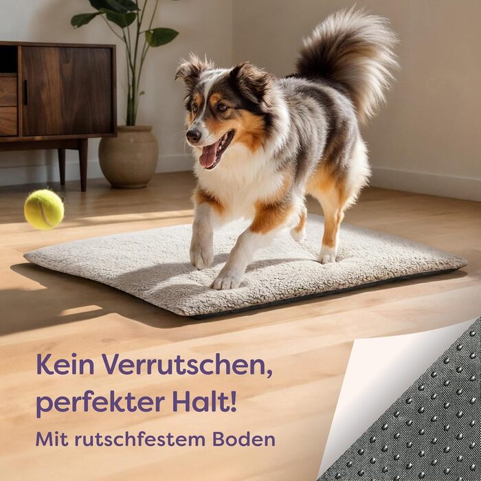 Самогріюча собача ковдра, велика лежанка для собак 90x60 см, знімний водонепроникний чохол, м'яка та тепла, без живлення, з антиковзною основою (сіра)