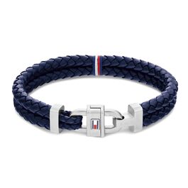 Браслет чоловічий Tommy Hilfiger шкіряний з нержавіючої сталі синій