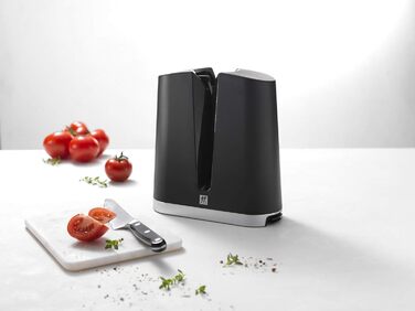 ZWILLING V-Edge — V-подібна точилка для ножів з керамічними каменями, для європейських та японських ножів, чорна