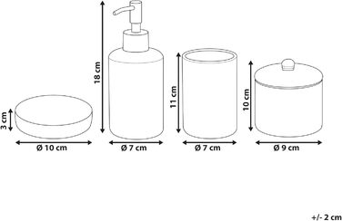 Елегасний аксесуар для ванної кімнати 4 шт. з натурального каменю Доломіт в золотому кольорі Cumana