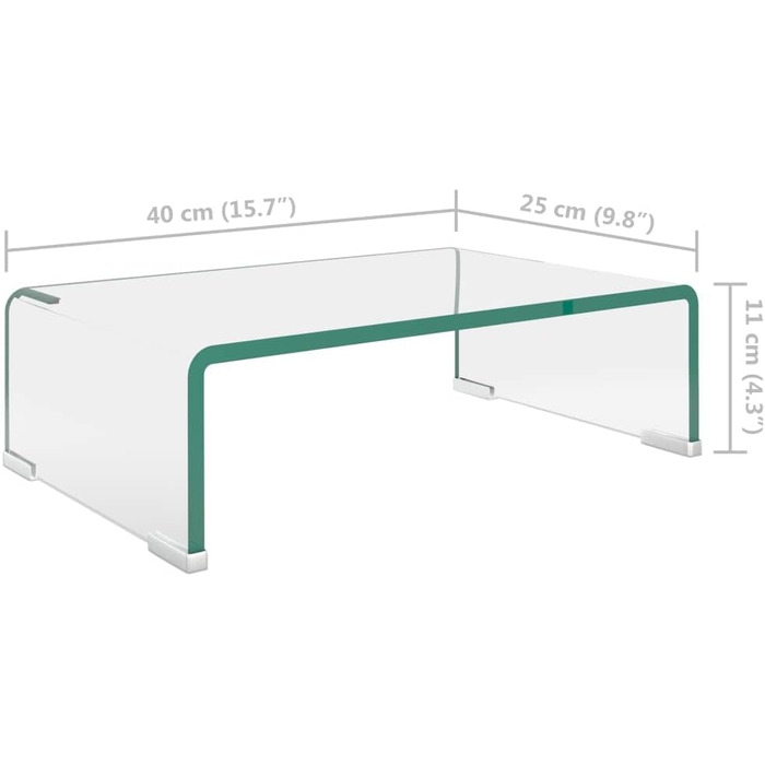 Підставка для монітора з прозорого скла vidaXL 40x25x11 см
