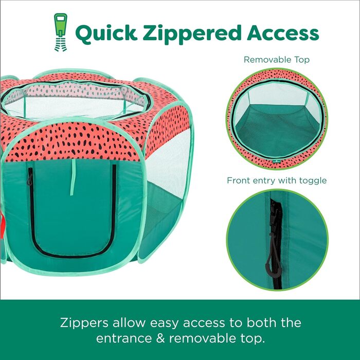 Furhaven Будинок для собак та котів – портативне огорожа, намет, ігровий майданчик для цуценят, великий (Зелений/Рожевий, Extra Large)