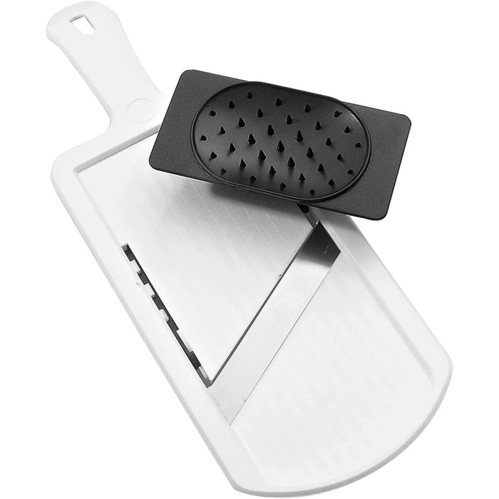 Набір для нарізки овочів Fackelmann з контейнером для залишків – овочерізка з двосторонньою нержавіючою сталлю, преміум-якість, білий/чорний, 1 шт.