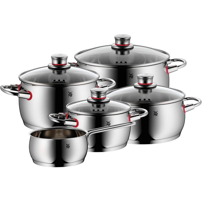 Каструля з ручкою WMF Quality One 16 см без кришки, 1,7 л, каструля для молока, каструля з нержавіючої сталі Cromargan, полірована, без покриття, для індукційних плит