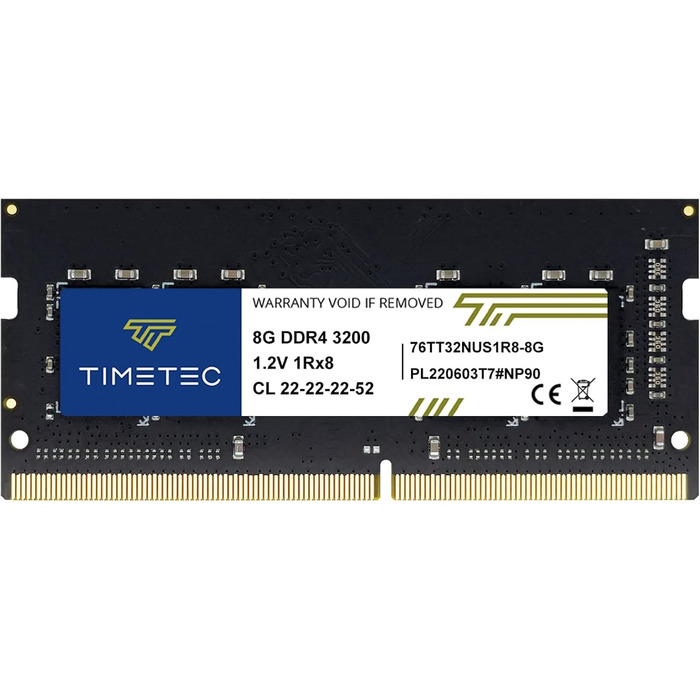 Timetec Pinnacle DDR4 8GB RAM 3200MHz SODIMM для ноутбука/ПК - преміум якість