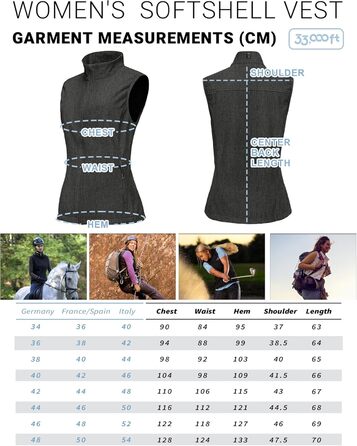 Жіноча легка софтшеллова жилетка 33,000ft - водонепроникна, вітрозахисна, для бігу, гольфу, туризму (48, Темно-сірий)