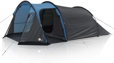 Your GEAR Zelt Sopero 4-Person Tunnel Tent with Side Entrance, Living Space Window, Waterproof (5000 mm), UV 50+ Protection, Blue/Gray
