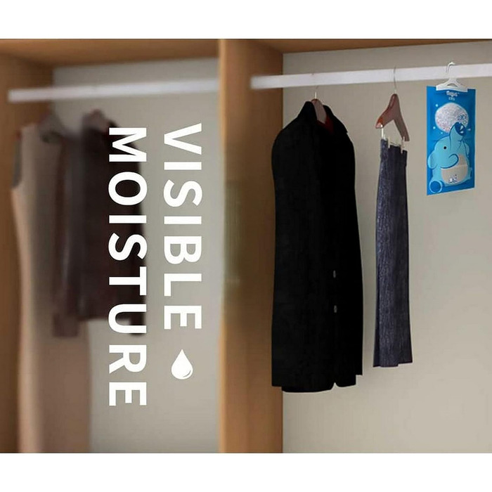 Good moisture-absorbing hanging bags (8 pieces (221 g), fresh scent for controlling closet, wardrobe, dressing room and enclosed spaces, moisture absorber