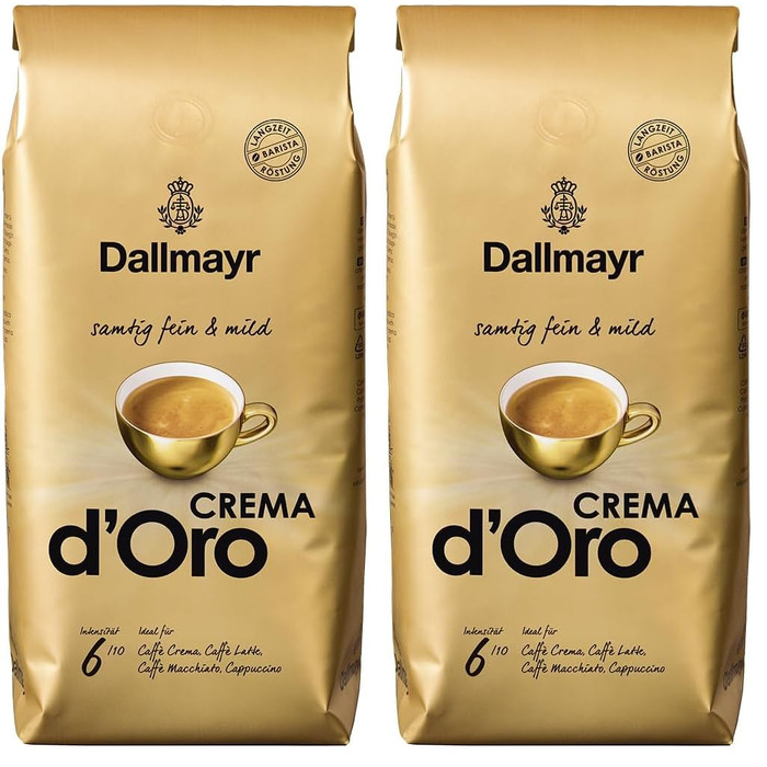 Кава в зернах Dallmayr Crema D'Oro Medium Roast, м'який обсмал, 1 кг