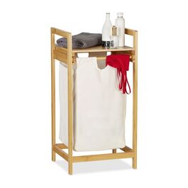 Relaxdays Bamboo Laundry Basket, Extendable