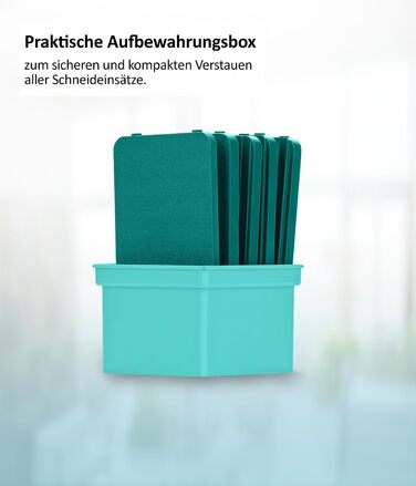Nicer Dicer Mandoline Vegetable Slicer 12-Piece Set - Vegetable Chopper, Julienne Cutter, Cucumber Slicer, Turquoise/Green