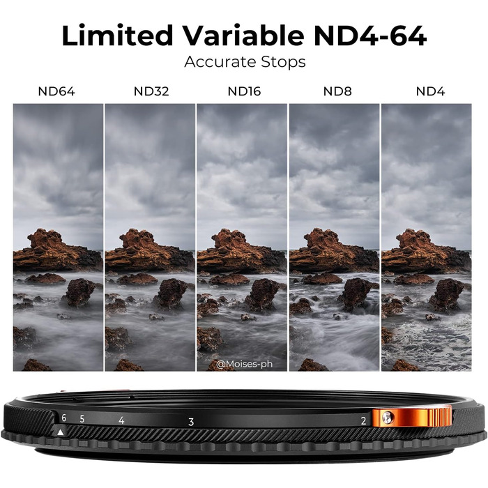 Поляризаційний та ND фільтр K&F Concept 95мм (CPL + ND4-ND64) Nano Xcel – 2-в-1, змінна щільність