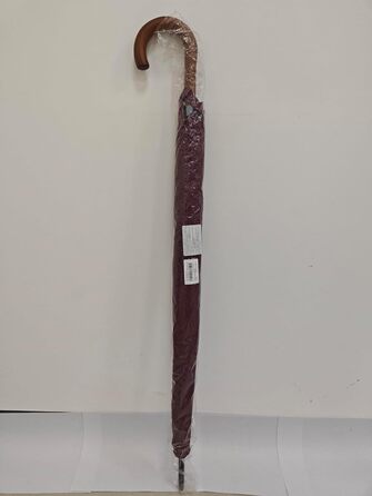 KEYHOT Windproof Umbrella - Large Stick Umbrella with Wooden Handle for Men & Women - 12 Ribs, XL - Burgundy, 118cm