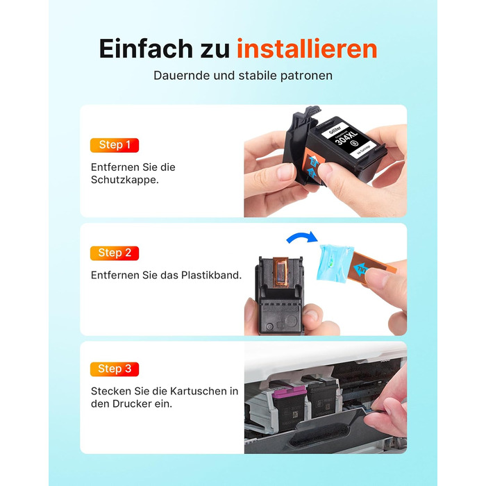 Комплект картриджів HP 304 / 304XL (чорний та кольоровий) для принтерів HP DeskJet 2600, 2620, 3700, 3720, 3750, 3760 та HP Envy 5010, 5020, 5030, 5032 — сумісні