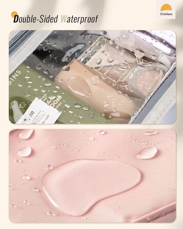 Жіноча косметичка для подорожей з петлею для підвішування – водонепроникна косметичка з прозорим вікном, легка сумочка для туалетних аксесуарів, макіяжу, шампуню, рожева, середній розмір (26x17x9 см)