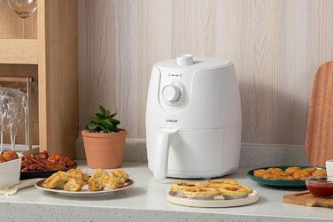 Фритюрниця без олії Mini 1.8L з таймером та функцією підігріву | Airfryer 1200W | Економія енергії та швидкість | Біла