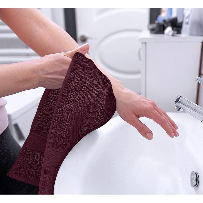 Набір рушників для рук Utopia Towels з 100% бавовни, 41x71 см, 6 шт, бордовий — м'які та гігроскопічні