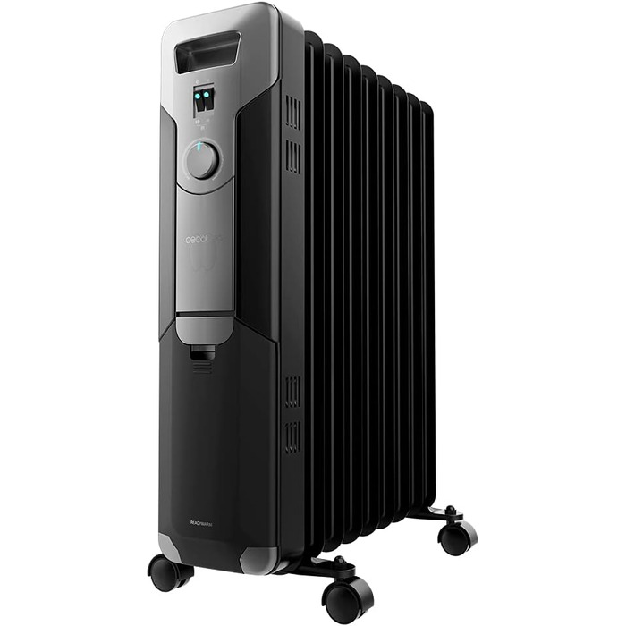 Електричний масляний радіатор Cecotec ReadyWarm 11000 Space - 2500 Вт, 11 ребер обігріву, 3 режими, 25 м², з кабелеутримувачем, ручкою та колесами (білий/чорний, 2000 Вт)