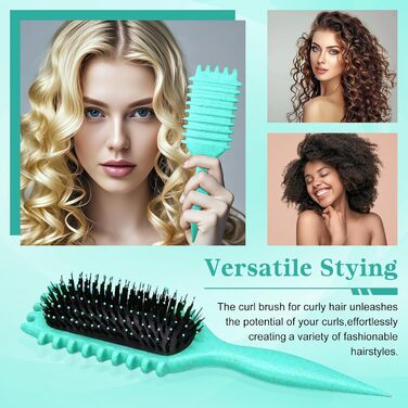 Щітка для локонів Lockenbürste – антистатична стилінг-щітка з вентиляційним дизайном для мокрого та сухого волосся, ідеальна для кучерявого волосся та додання об'єму (зелена)