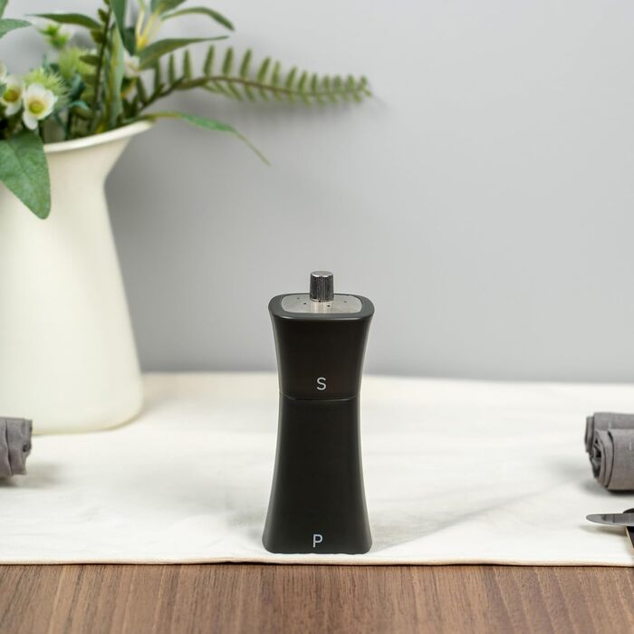 Набір для солі та перцю Grunwerg 2-в-1, пластик, білий (матовий чорний)