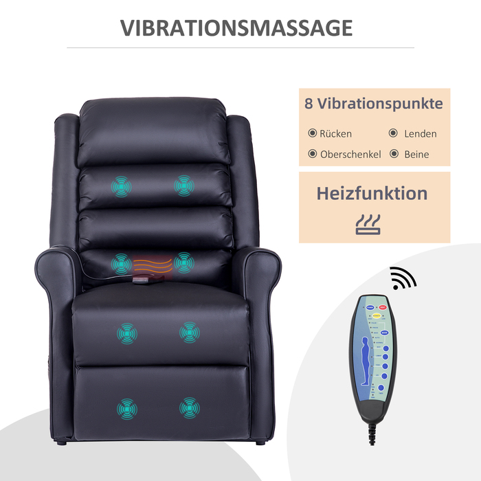 HOMCOM Lift Chair, Massage Chair with Reclining Function, Recliner with USB Port, Lift Chair with Remote Control, Heating Function | Aosom