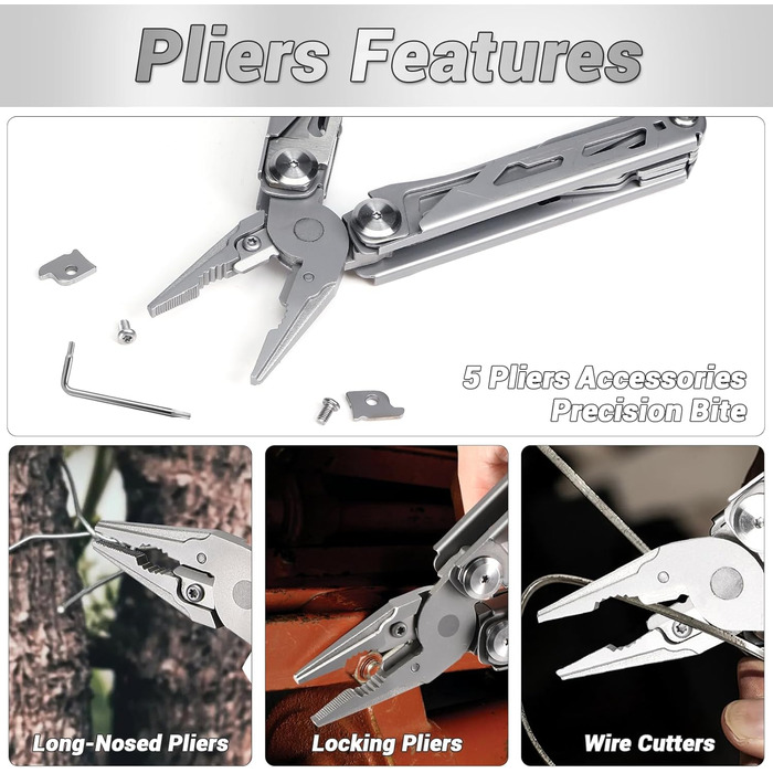 Мультитул з нержавіючої сталі 14-в-1, багатофункціональний інструмент, з ножем, лінійкою, пилкою, для кемпінгу, туризму, з чохлом, чорний