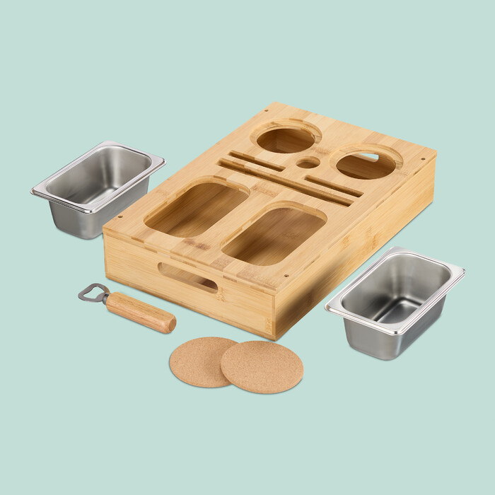 Relaxdays Couchbar with Snack Bowls