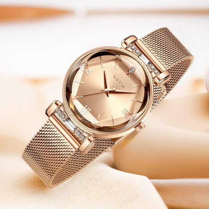 Жіночий годинник CIVO водонепроникний мінімалістичний аналоговий кварц, мода, сукня, елегантний, повсякденний кварцовий годинник для жінок (Y-4 Рожеве золото)