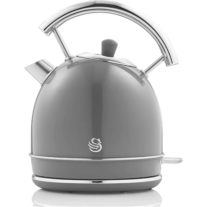 Набір Swan Retro: чайник 1,8л та тостер з 2 слотами, сірий, вінтажний дизайн