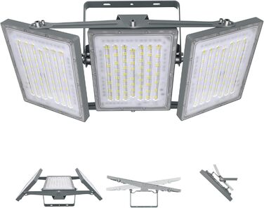 STASUN 150W LED Flood Light Outdoor, 15000LM Super Bright LED Floodlight Outdoor Spotlights, IP65 Waterproof, 6000K Daylight, 3 Floodlights with Adjustable Head Down, for Garden, Garage, Hotel, etc. (600.0 Watt)