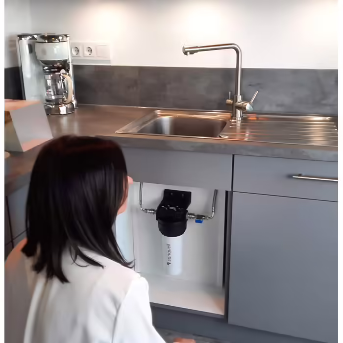 Premium Under-Sink Water Filter, 8 Liters/Minute, Removes 100 Contaminants, High Capacity, No Separate Faucet Needed, Sustainable Design, Made in Germany