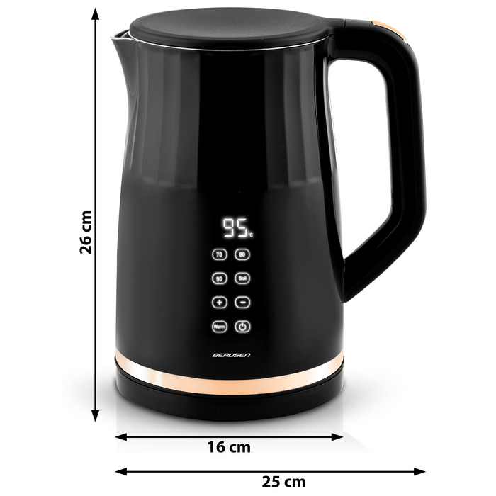 Електричний чайник Berdsen BD-706 2200Вт 1,7л, BPA Free, сенсорне керування та регулювання температури