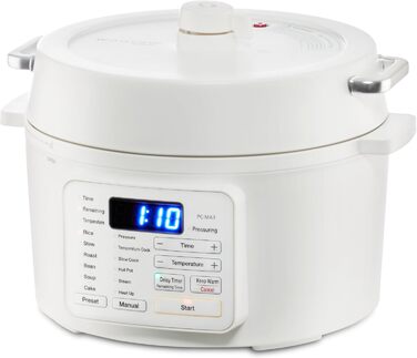 Мультиварка Woozoo PC-MA3, 12-в-1: мультикочер, сковорода, рисоварка, 6 режимів, 6 меню, біла