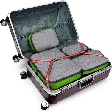 Органайзери для валізи G4Free, набір 6 шт (сітка) - зелений (S+2M+2L+XL) для подорожей