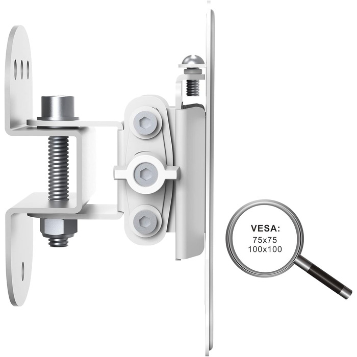 Кріплення для телевізора PureMounts® Swivel, VESA 100, відстаннь від стіни 75 мм, біле, вантажопідйомність 25 кг